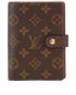 Louis Vuitton Small Ring Agenda, &pound;150, Accessories, Brown, Canvas, Front view